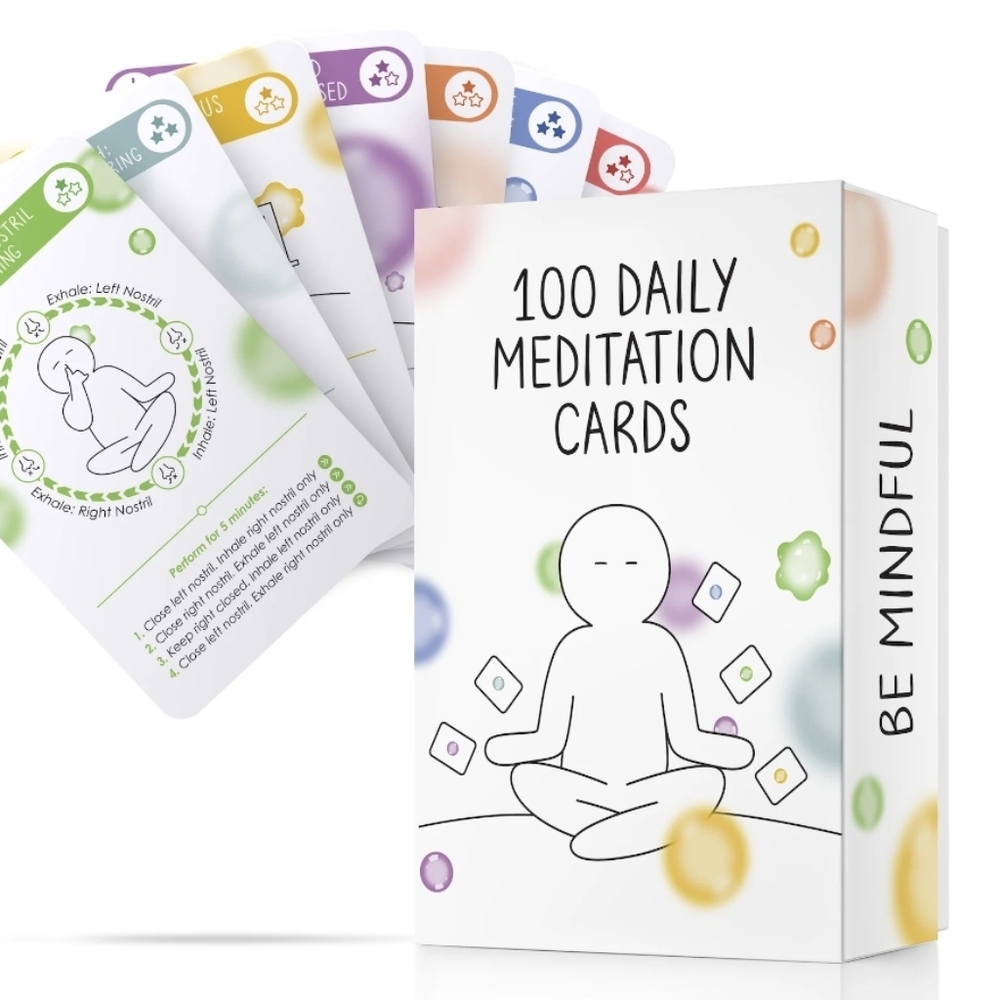 100 Daily Meditation Cards Box Set Mindfulness Card Game